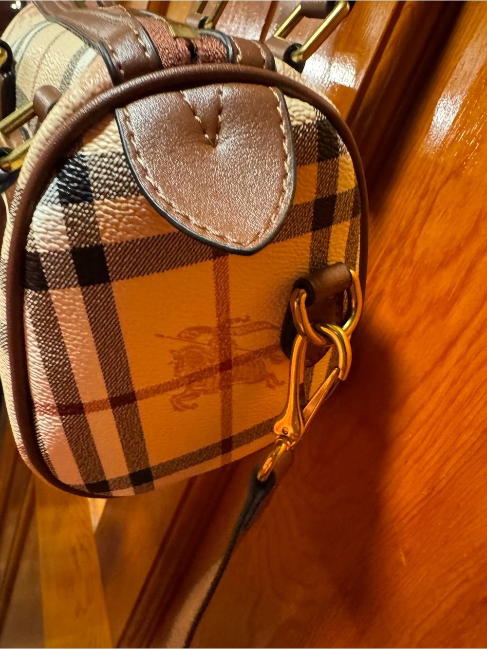 Burberry Haymarket Mini Bowling Tote and xbody bag excellent condition - Picture 11 of 13